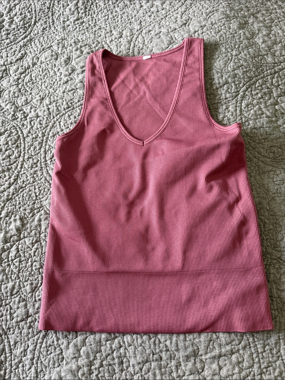 Athleta Aurora V Neck Ribbed Tank